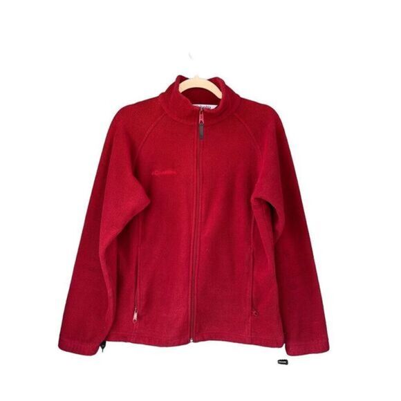 Columbia Red Benton Springs Full-Zip Fleece Jacket Size‎ Small - Picture 1 of 4